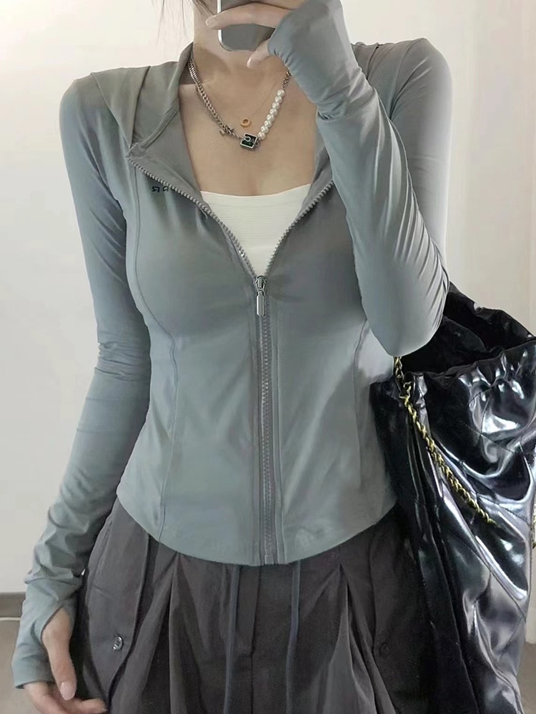 Summer Yoga Clothing - Pakaian Pelindung UV Berkerudung Bahan Sutra