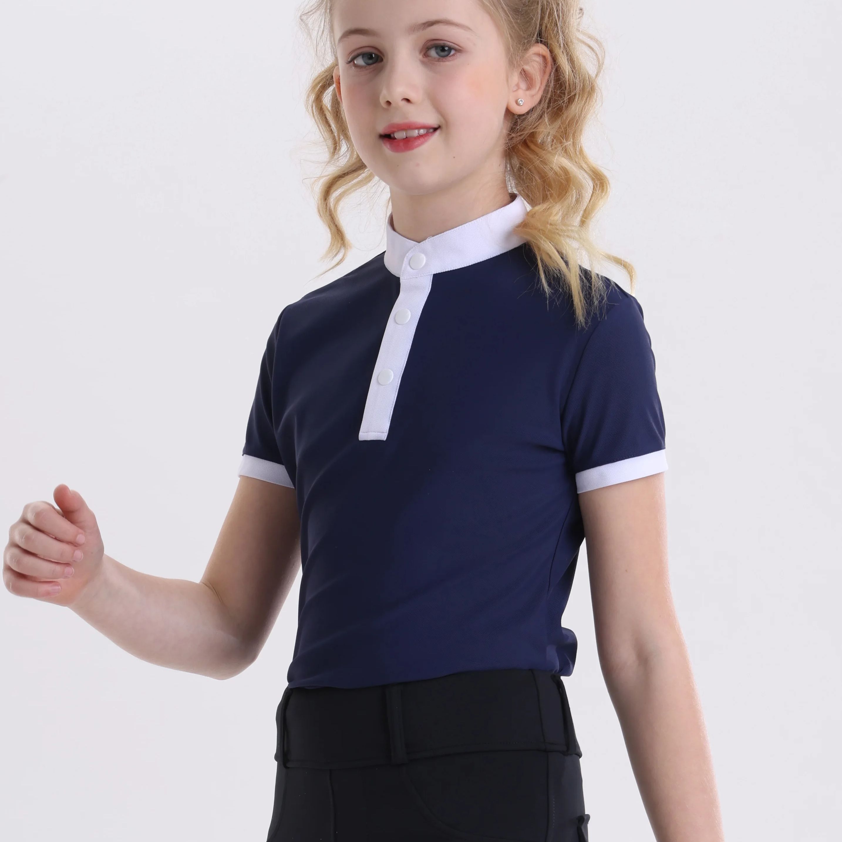 Summer Equestrian Clothing - Kaos Berkuda Lengan Pendek Anak Musim