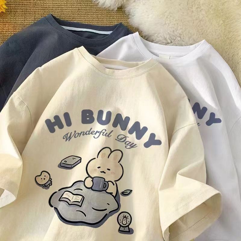 Summer Clothing Boys - Kaus Lengan Pendek Gambar Kelinci Minum