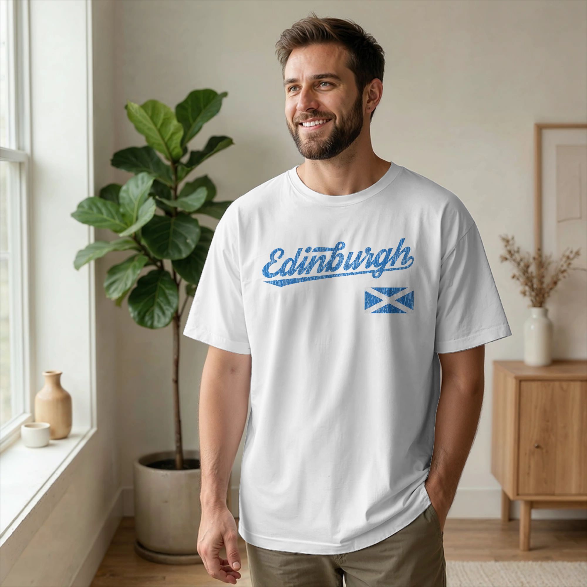 Summer Clothing Edinburgh - Kaus Pria Edinburgh Skotlandia Inggris Bendera