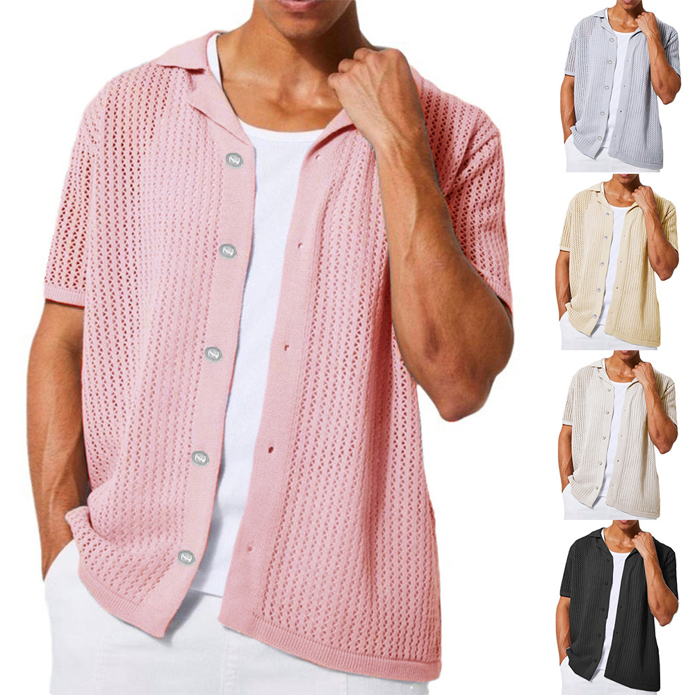Summer Clothing Men 2025 - Kemeja Pria Warna Polos Kasual Musim