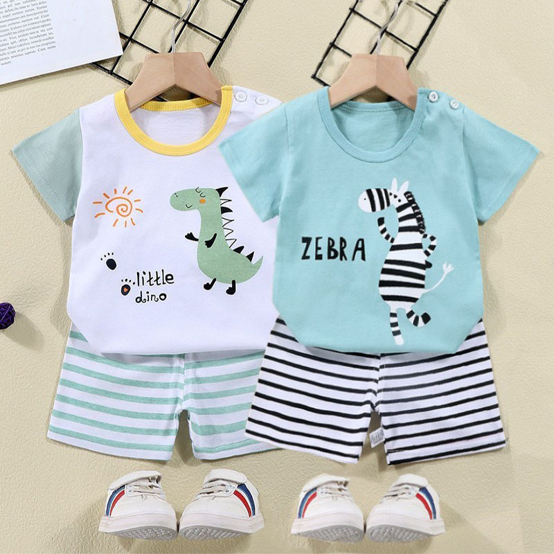 Summer Clothing Toddler - Kaus Katun + Celana Pendek Set