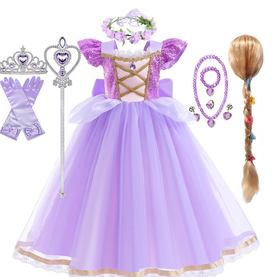 Summer Clothing For Kids Girls - Gaun Putri Anak Perempuan Rapunzal Musim