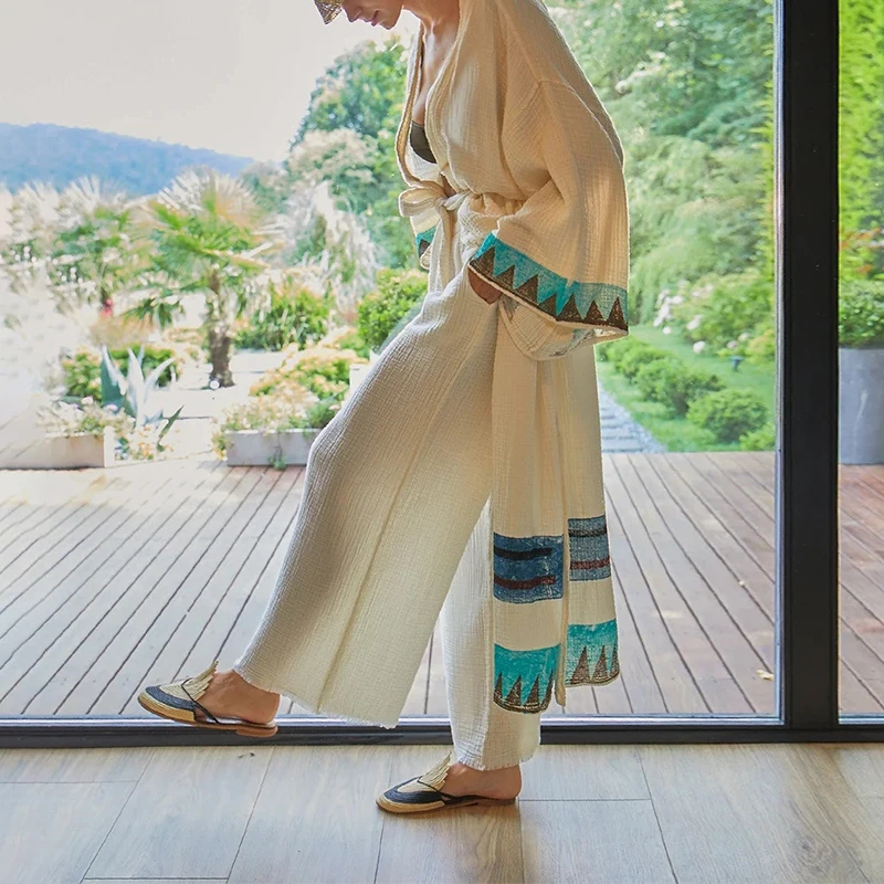 Summer Gauze Clothing - Celana Muslin 100% Katun Gauze Longgar