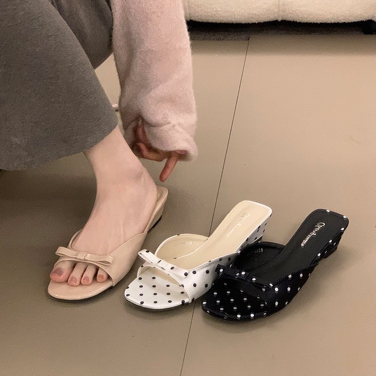 Summer Light Clothing - Sepatu Sandal Wanita Wedge Heels Polka