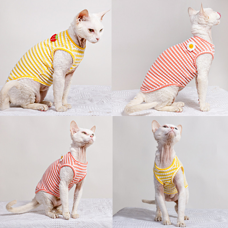 Soft Summer Yellow Clothing - Kaus Musim Panas untuk Pakaian Kucing