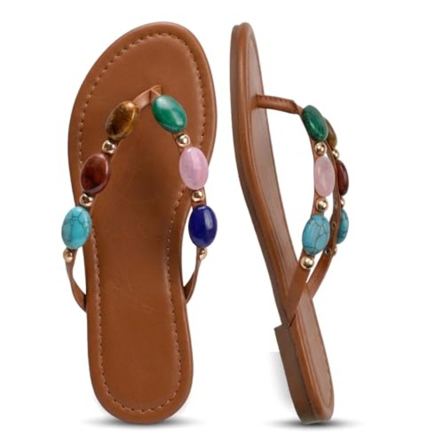 Flip Flop Jeweled - Sandal Wanita Berhias Permata, Sandal Jepit