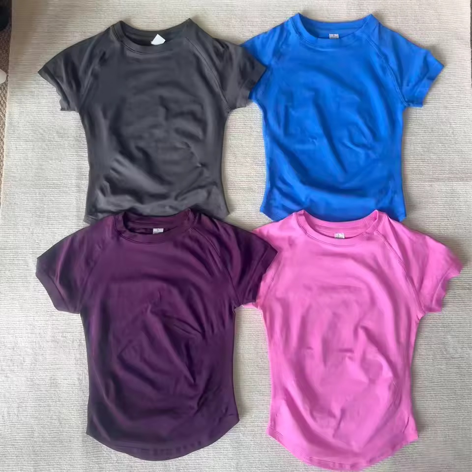 Summer Yoga Clothing - Kaos Olahraga Wanita Fitness Impact Lengan