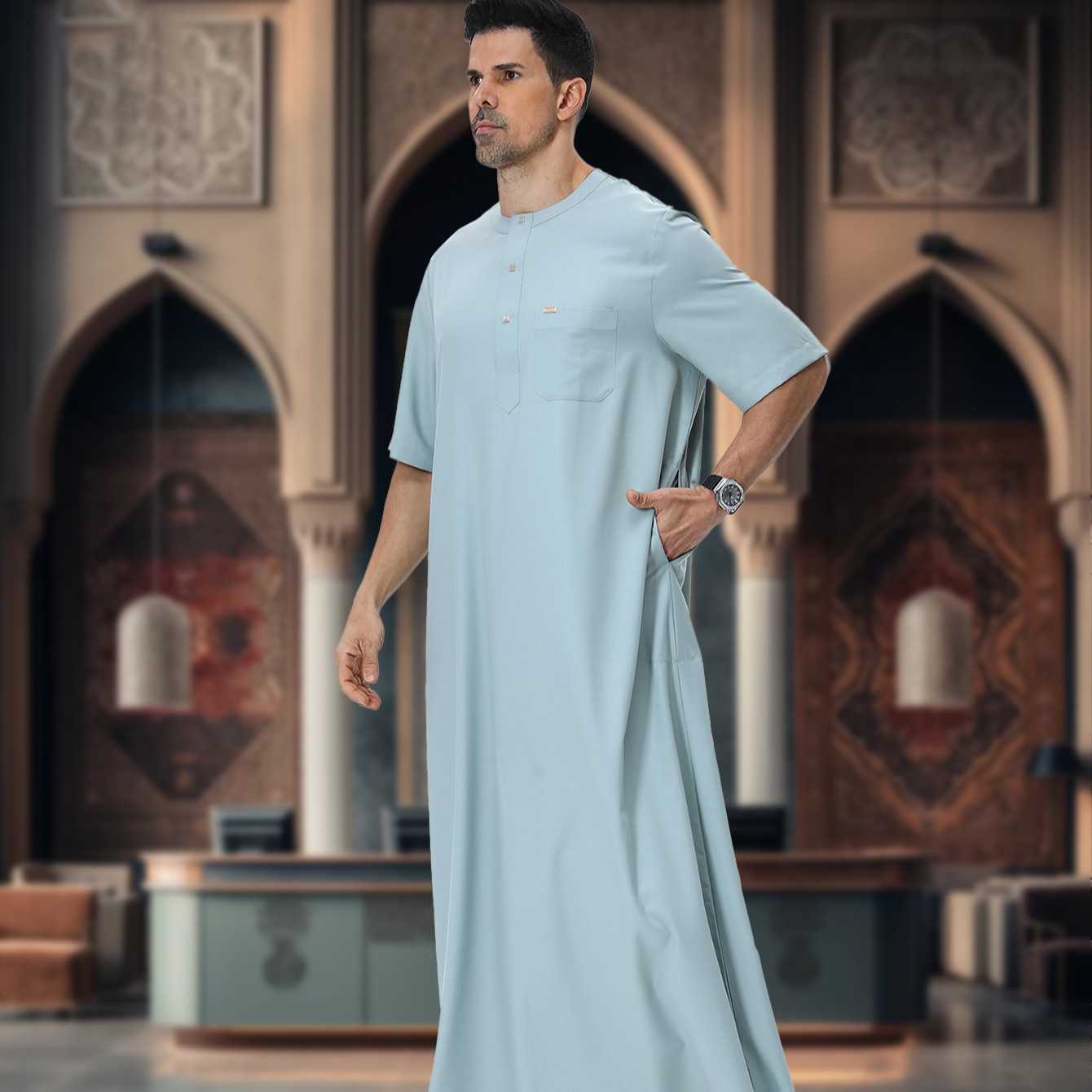 Summer Clothing Pakistan - Pria Muslim Abaya Kaftan Pakistan Arab