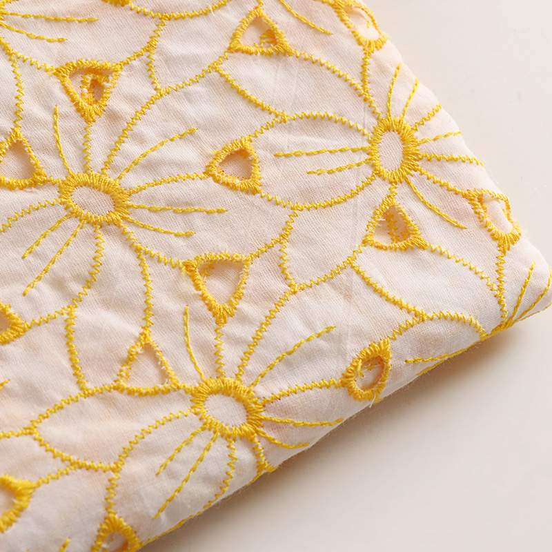 Soft Summer Yellow Clothing - Katun berkualitas tinggi tecido Benang bordir