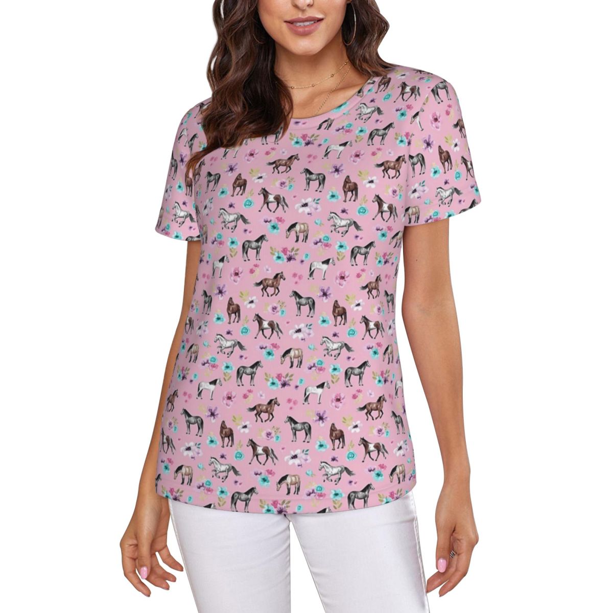Kaus Dekorasi Kuda Seni Berkud - Summer Equestrian Clothing ulasan dan harga