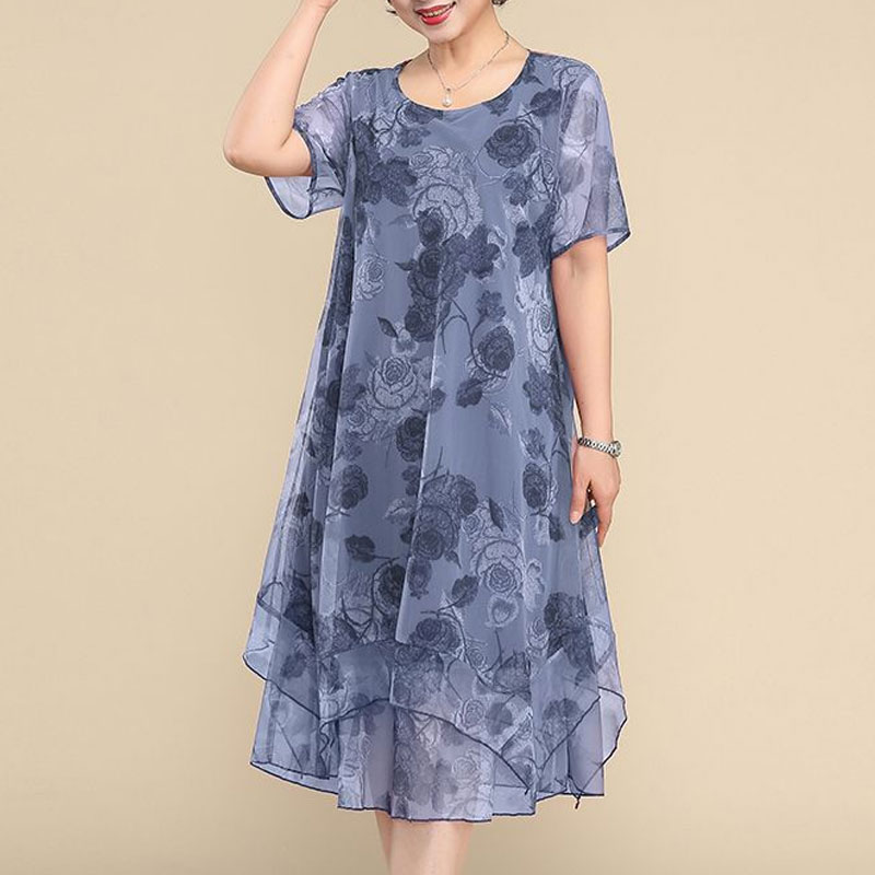 Gaun lengan pendek leher-o, ba - Summer Gauze Clothing ulasan dan harga