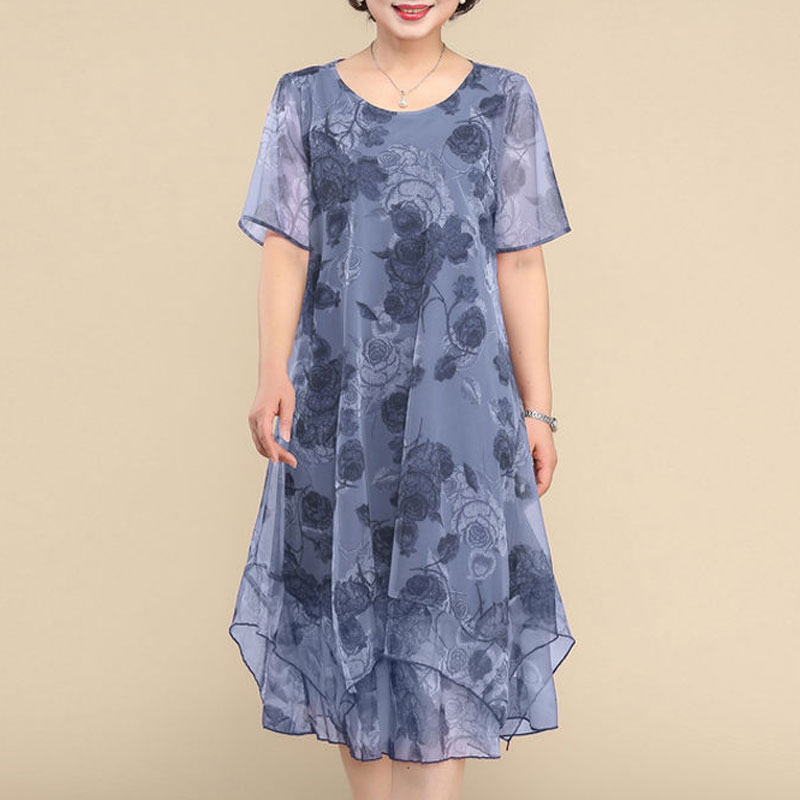Gaun lengan pendek leher-o, ba - Summer Gauze Clothing ulasan dan harga