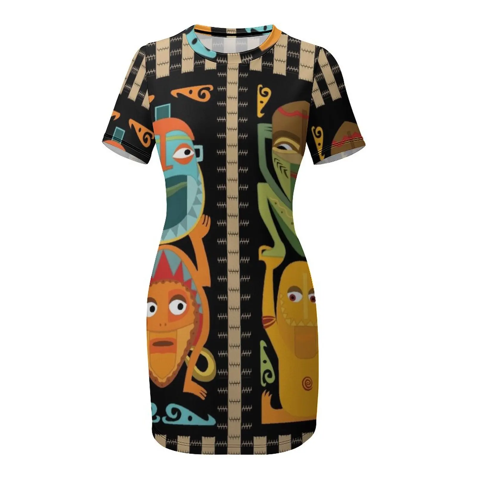 Gaun Lengan Pendek Motif Totem - Summer Clothing Trends For Women 2026 ulasan dan harga