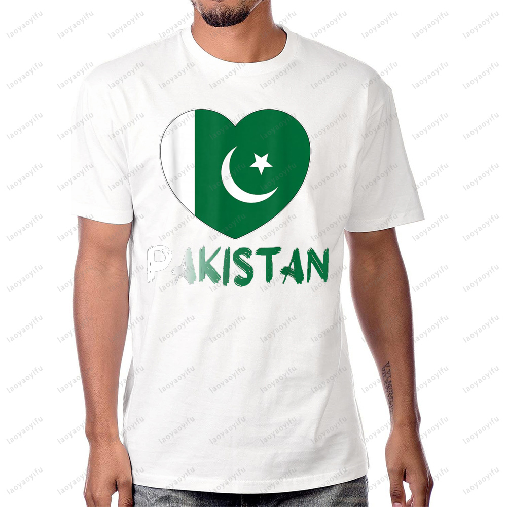 Kaus Klasik Cetak Grafis Hati  - Summer Clothing Pakistan ulasan dan harga