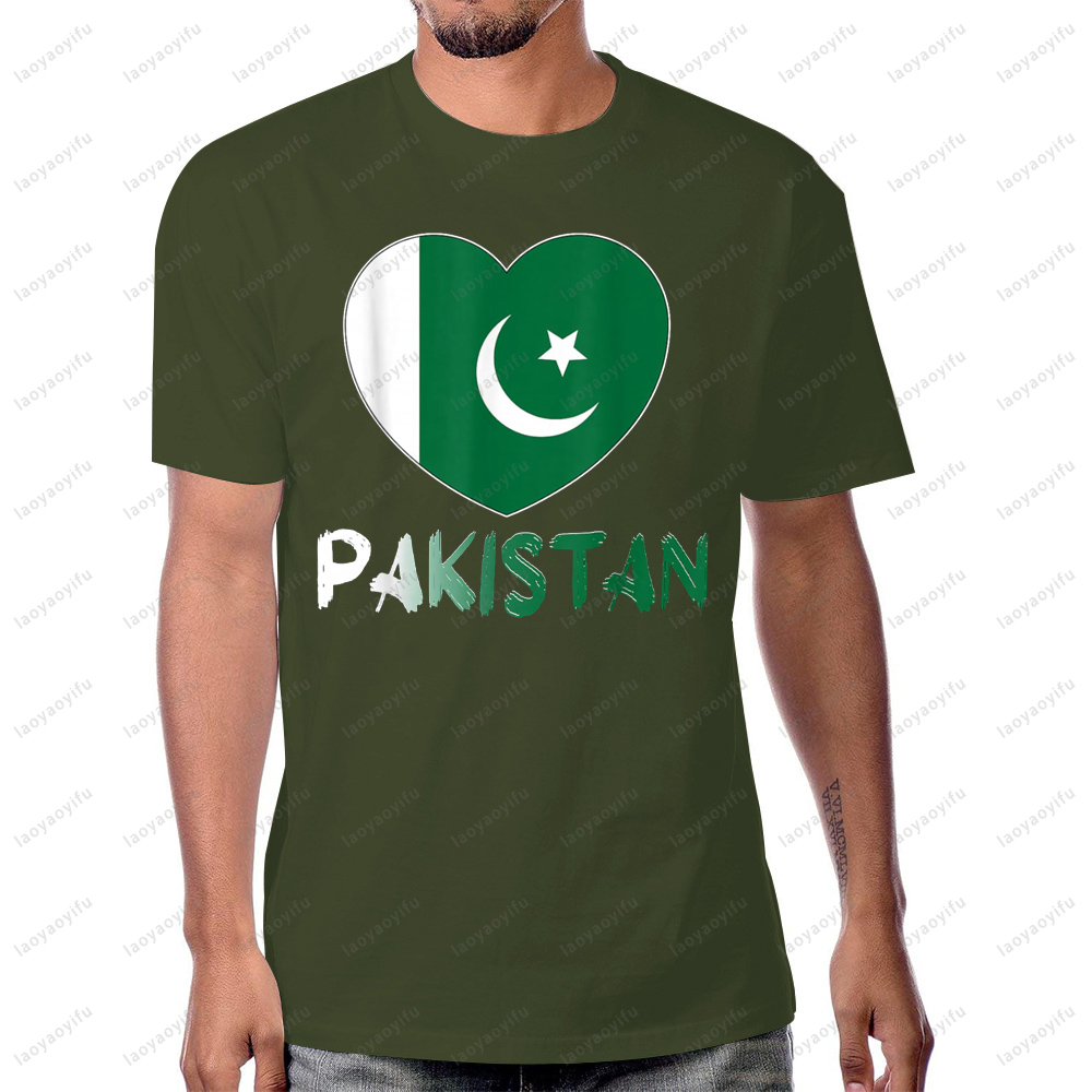 Kaus Klasik Cetak Grafis Hati  - Summer Clothing Pakistan ulasan dan harga