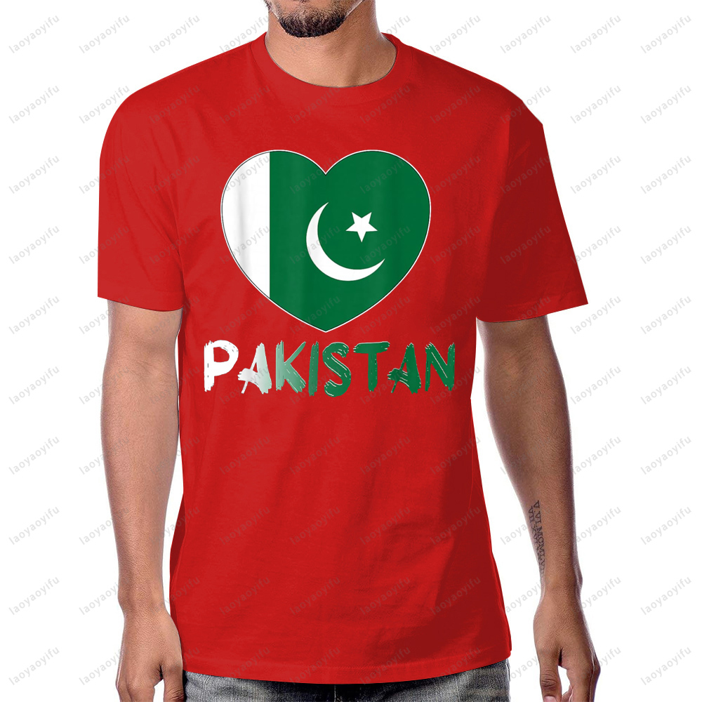 Kaus Klasik Cetak Grafis Hati  - Summer Clothing Pakistan ulasan dan harga