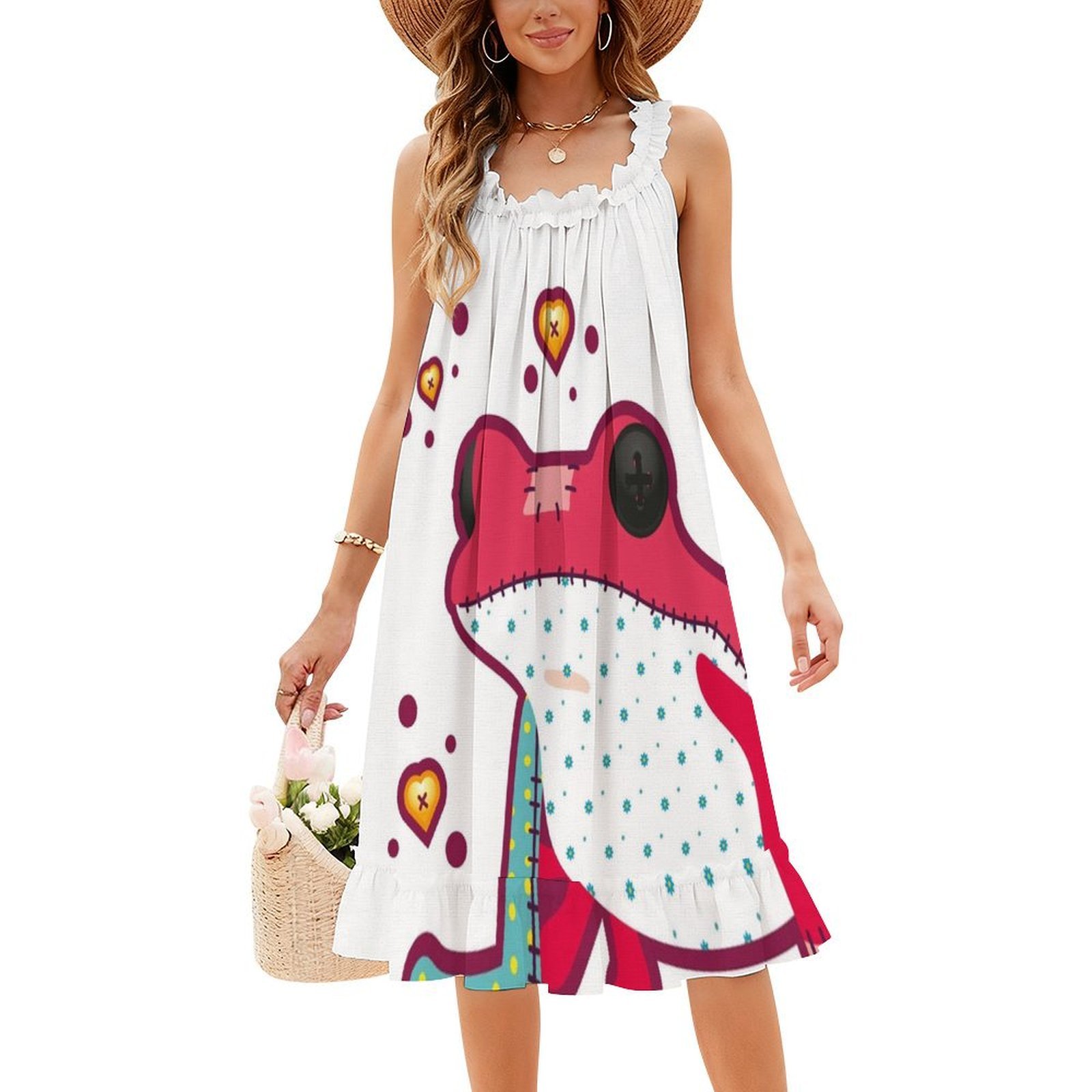 Gaun Tanpa Lengan Ragdoll Frog - Summer Vacation Clothing Women ulasan dan harga