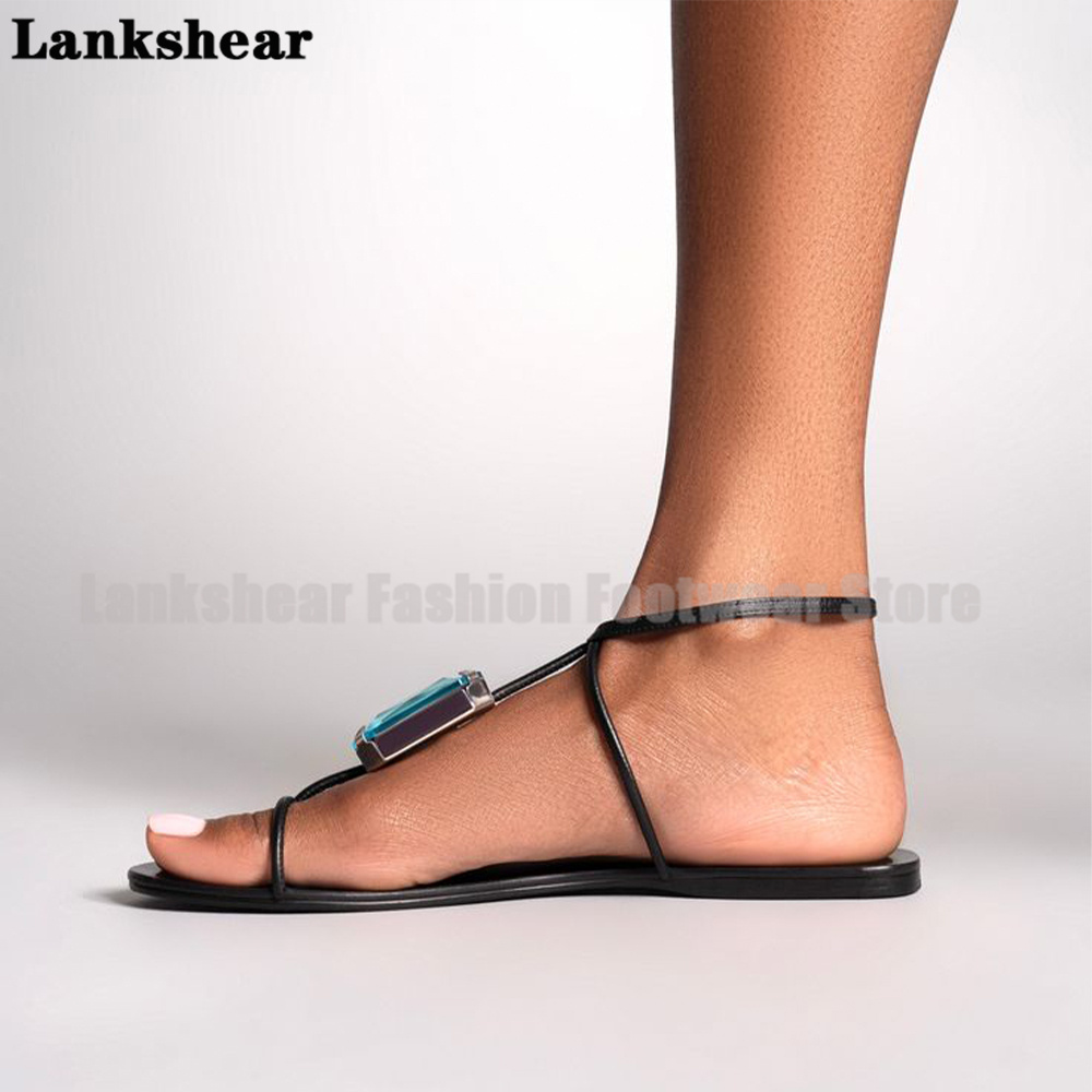 Sandal Datar Tali T Batu Perma - Flip Flop Jeweled ulasan dan harga
