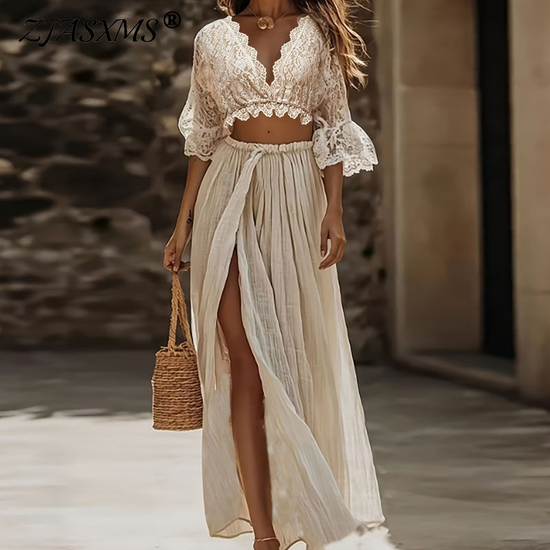 Setelan Dua Potong Wanita Gaya - Summer Vacation Clothing Women ulasan dan harga