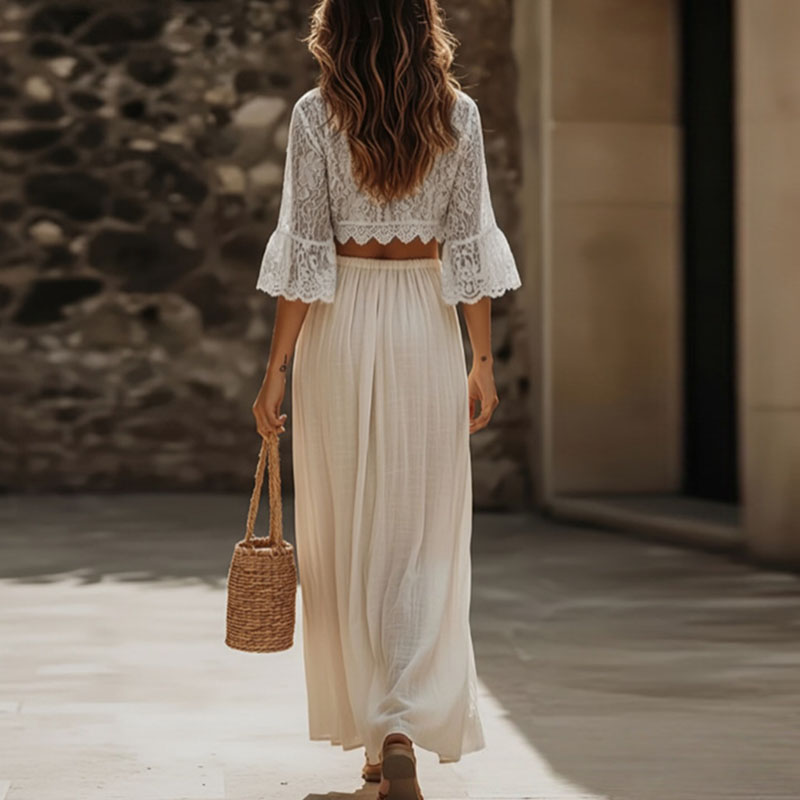 Setelan Dua Potong Wanita Gaya - Summer Vacation Clothing Women ulasan dan harga