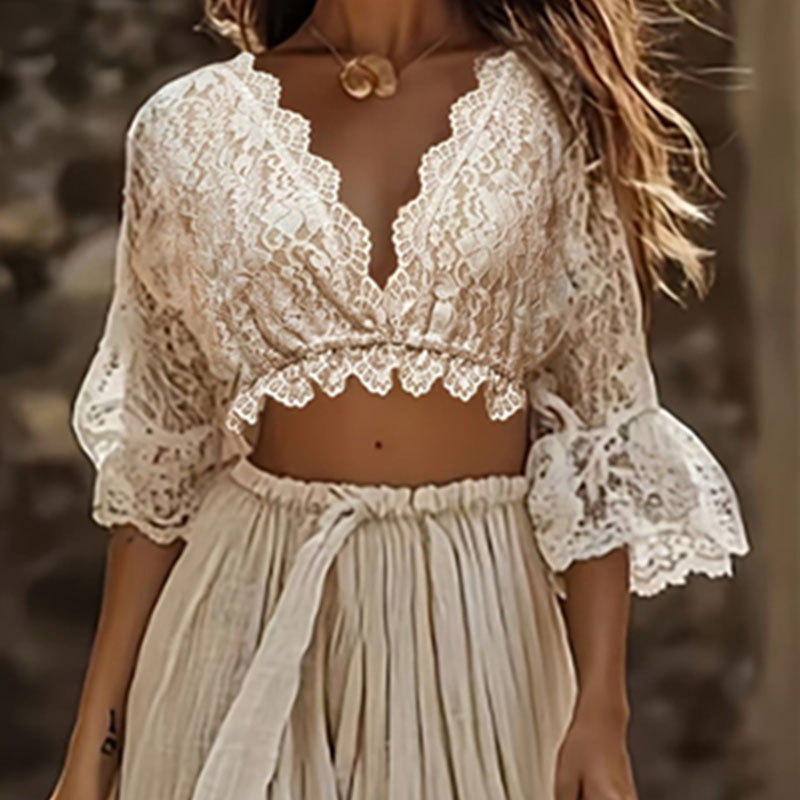Setelan Dua Potong Wanita Gaya - Summer Vacation Clothing Women ulasan dan harga