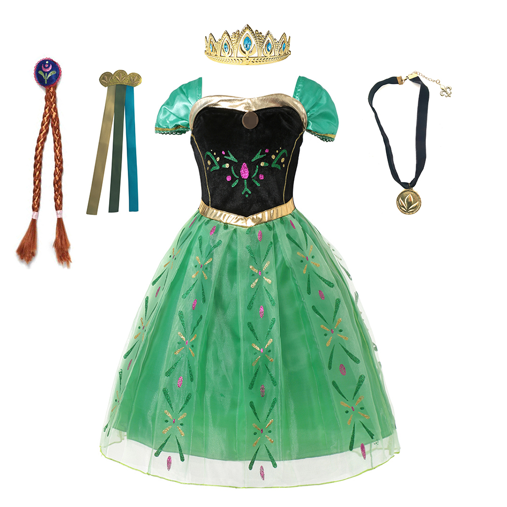 Kostum Anna untuk anak perempu - Summer Kids Clothing ulasan dan harga