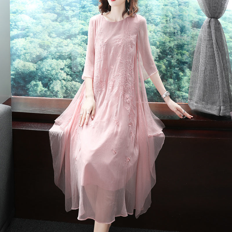 Gaun Prom Bordir Kain Kasa Sam - Summer Gauze Clothing ulasan dan harga