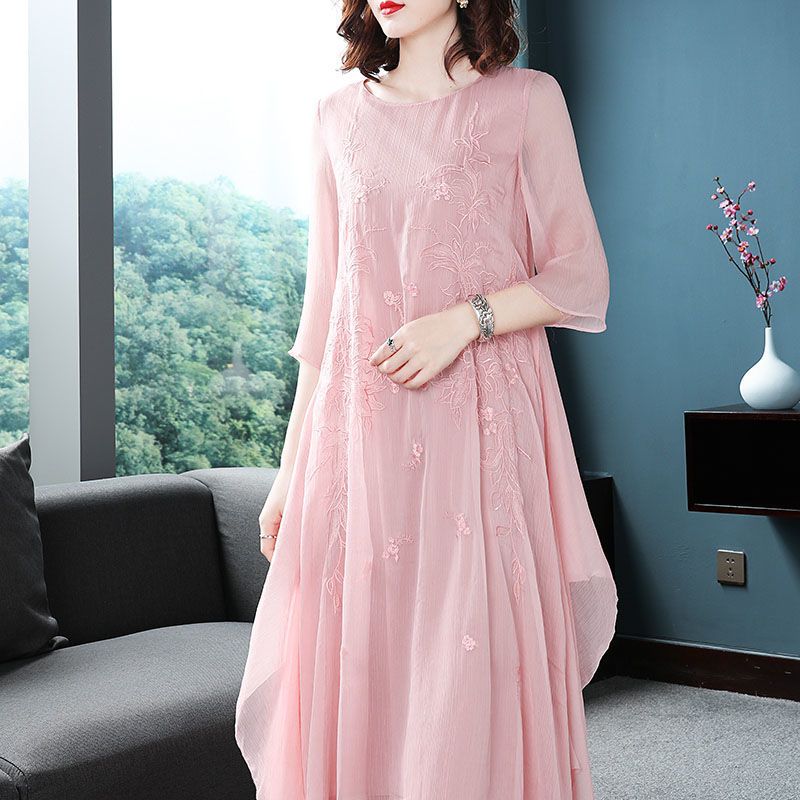 Gaun Prom Bordir Kain Kasa Sam - Summer Gauze Clothing ulasan dan harga