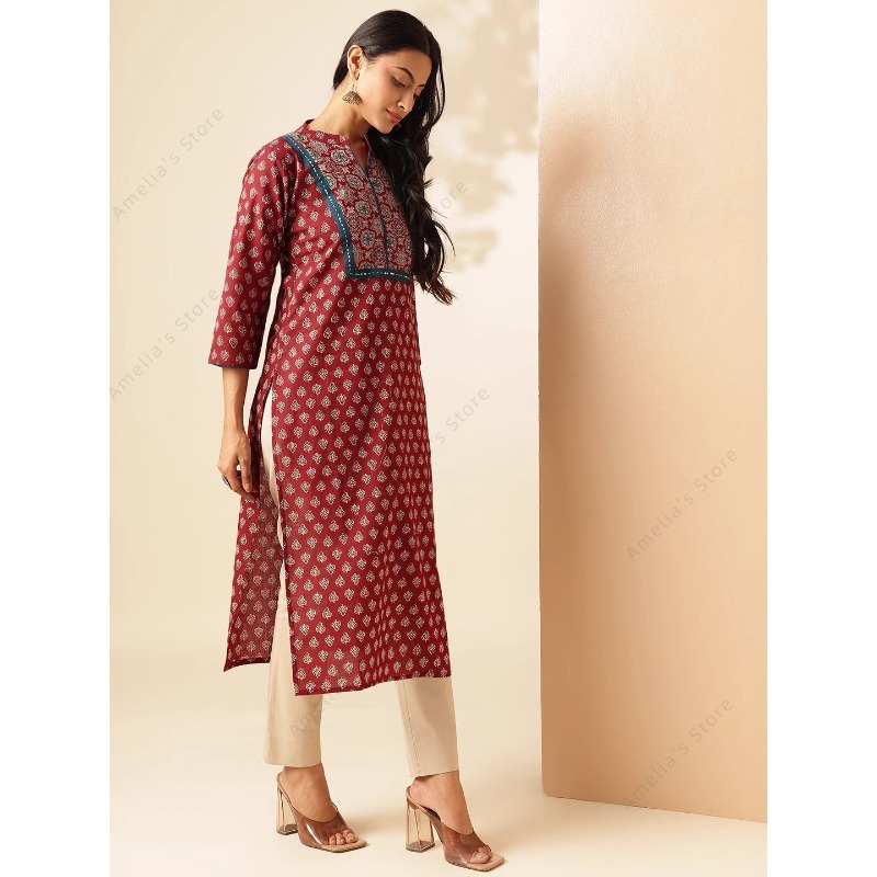 Kurta Wanita Motif Bunga Maroo - Summer Clothing Pakistan ulasan dan harga