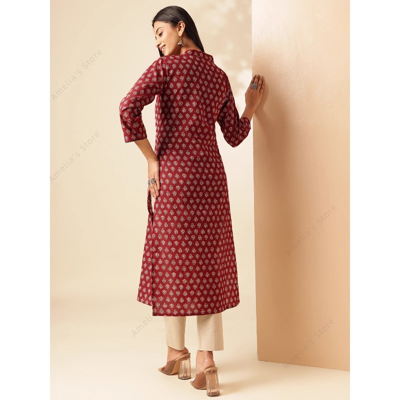 Kurta Wanita Motif Bunga Maroo - Summer Clothing Pakistan ulasan dan harga