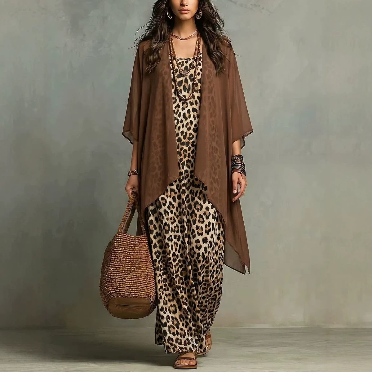 Gaun Tali Spaghetti Motif Maca - Summer Vacation Clothing Women ulasan dan harga