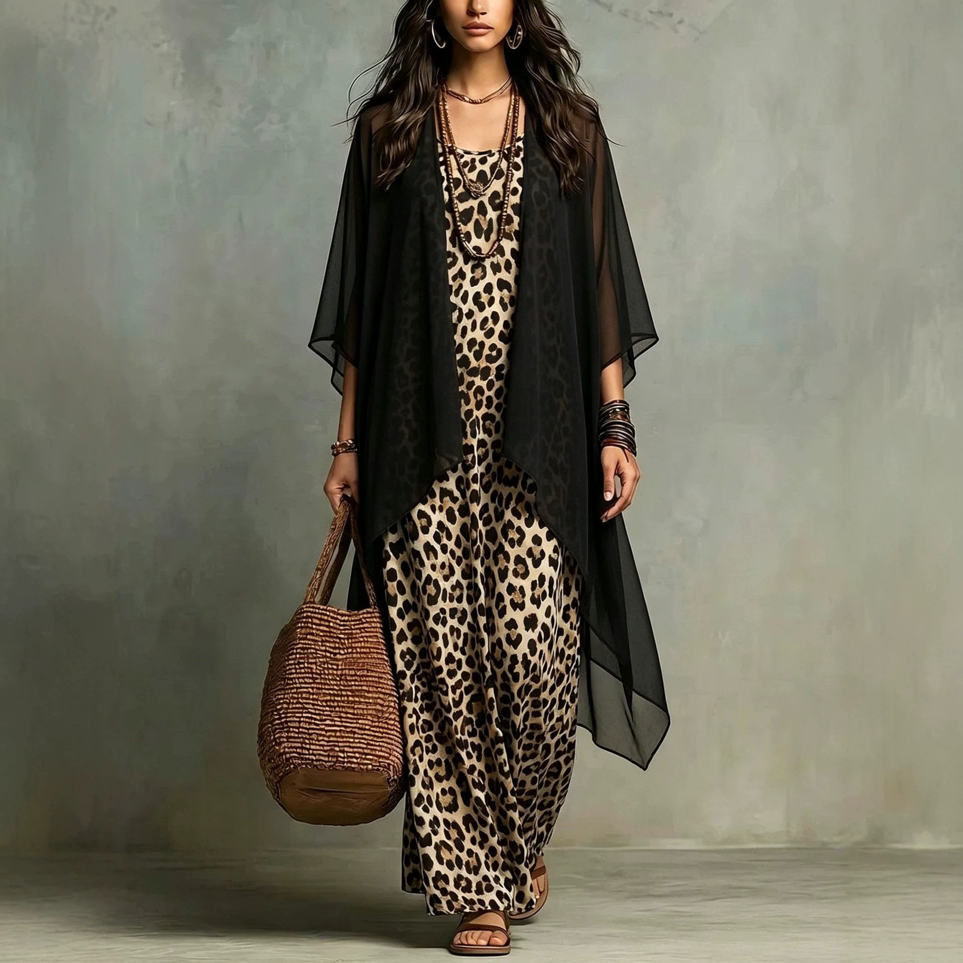 Gaun Tali Spaghetti Motif Maca - Summer Vacation Clothing Women ulasan dan harga