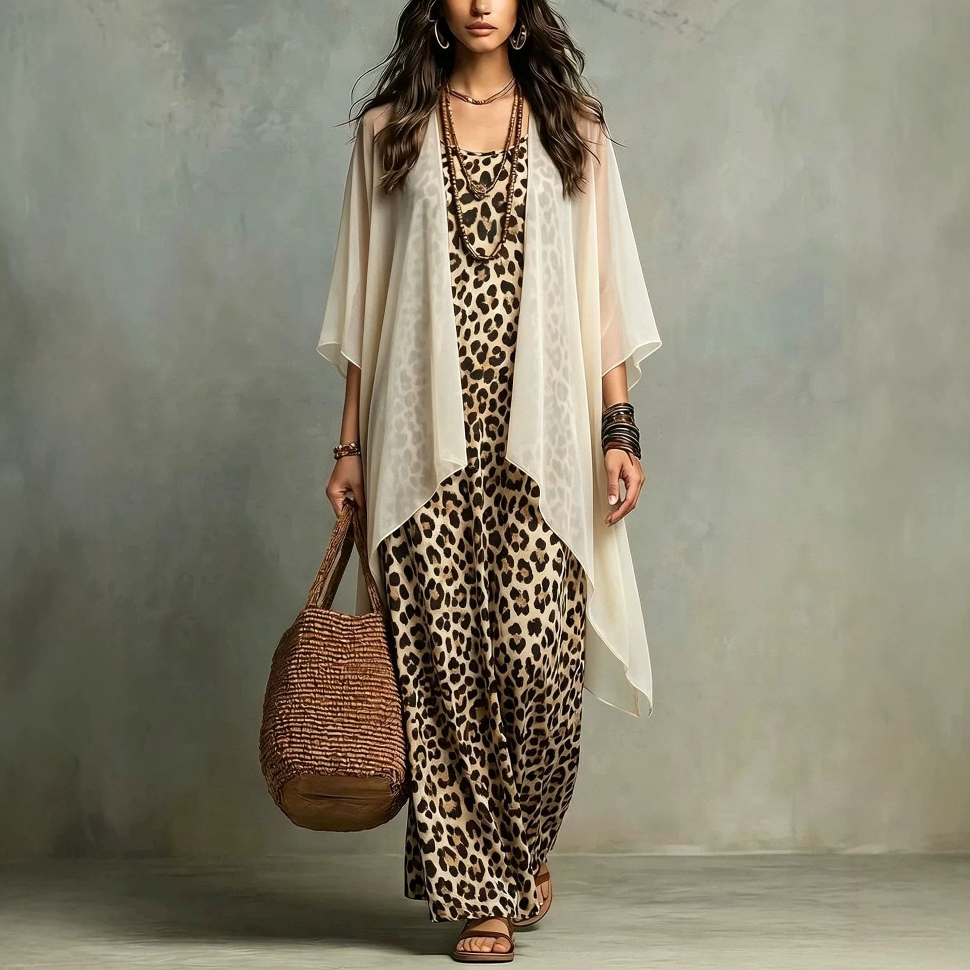 Gaun Tali Spaghetti Motif Maca - Summer Vacation Clothing Women ulasan dan harga