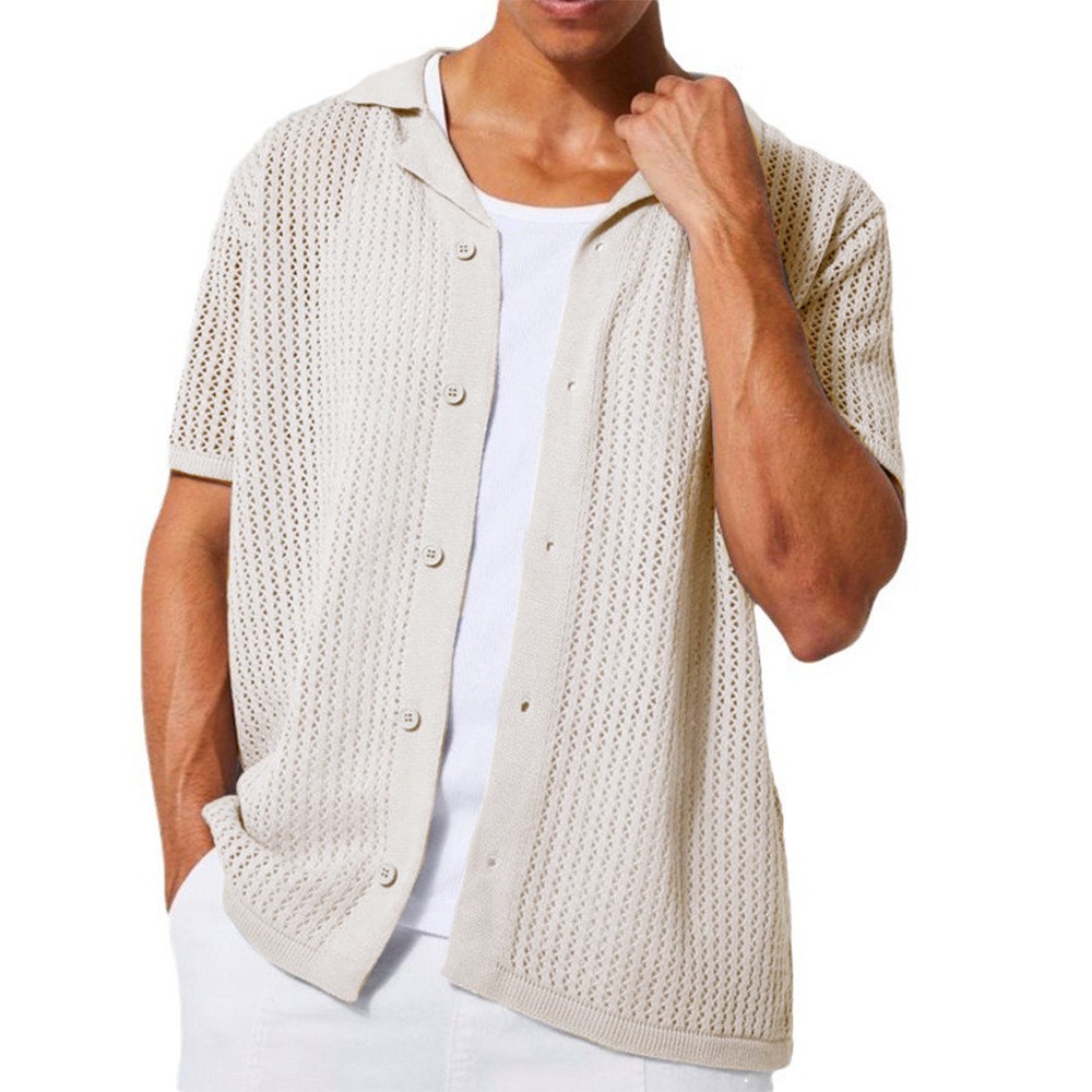 Kemeja Pria Warna Polos Kasual - Summer Clothing Men 2025 ulasan dan harga