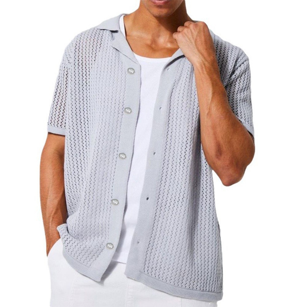 Kemeja Pria Warna Polos Kasual - Summer Clothing Men 2025 ulasan dan harga