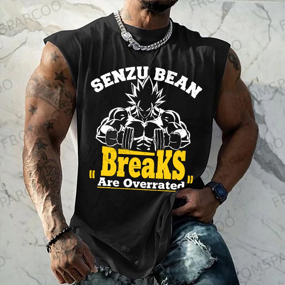 Tank Top Katun Murni Motif Ani - Summer Clothing Men 2025 ulasan dan harga