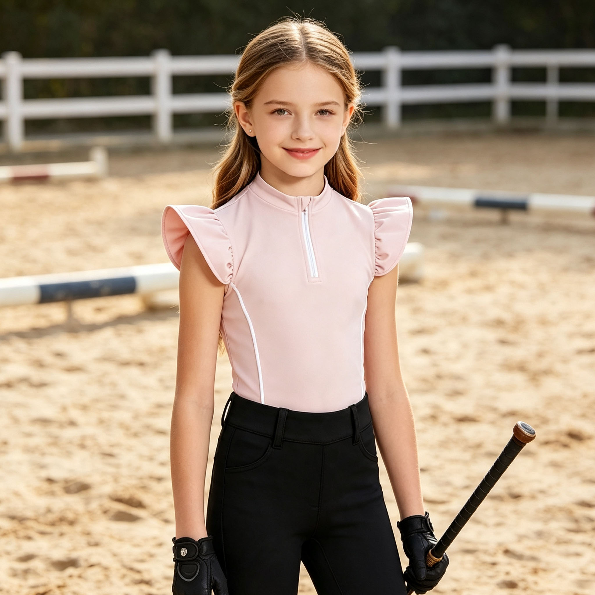 Kemeja Berkuda Anak Perempuan, - Summer Equestrian Clothing ulasan dan harga