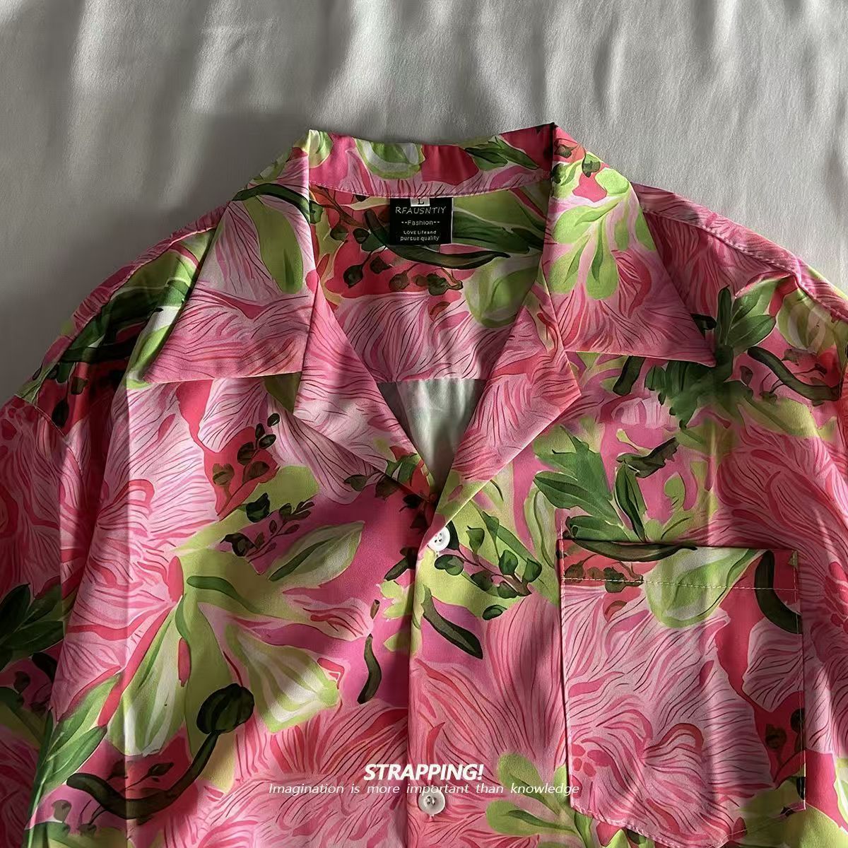 Kemeja Hawaii Kerah Kuba Bunga - Summer Clothing Men 2025 ulasan dan harga