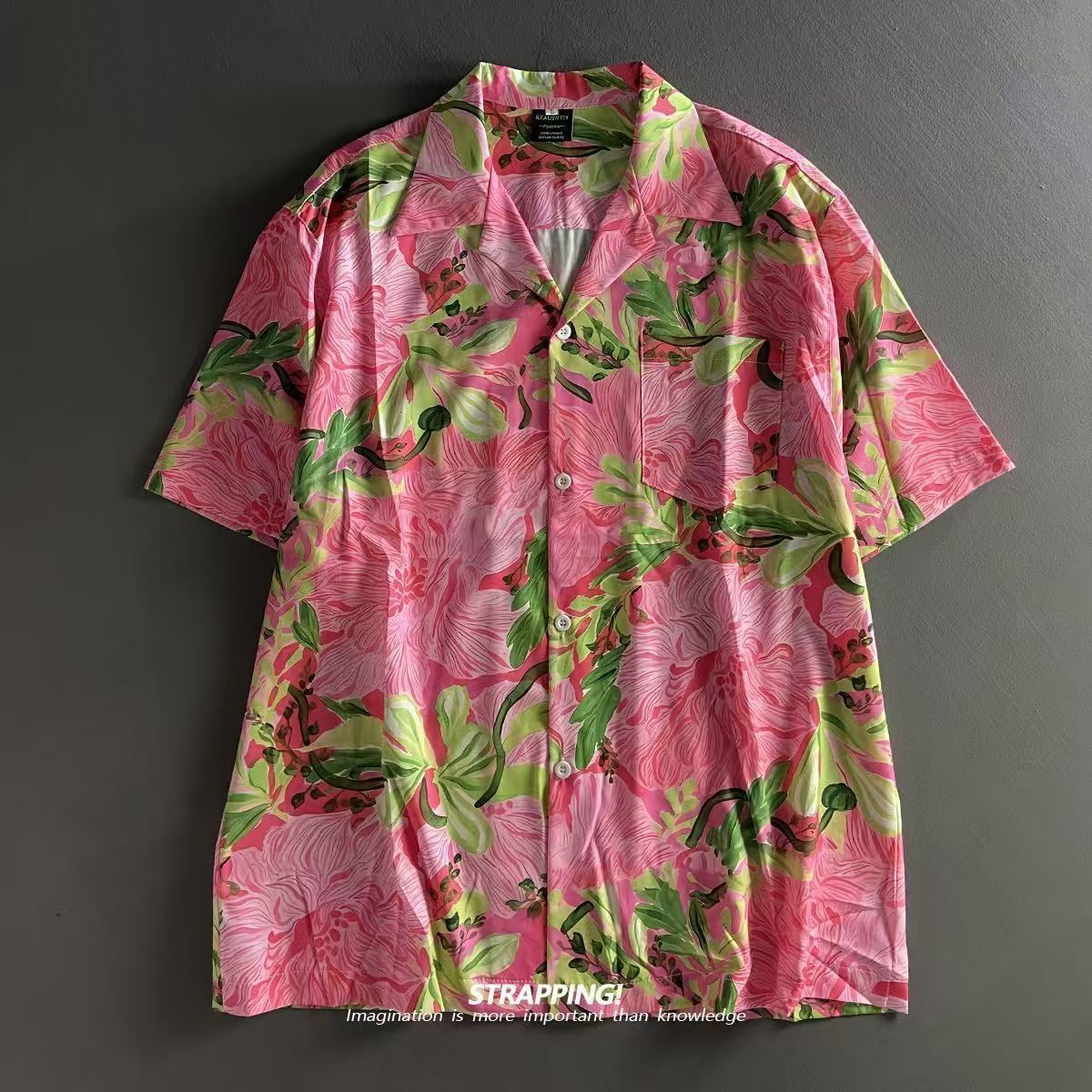 Kemeja Hawaii Kerah Kuba Bunga - Summer Clothing Men 2025 ulasan dan harga