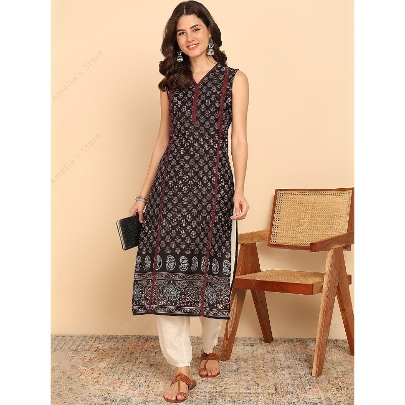 Atasan tunik kurta katun hitam - Summer Clothing Pakistan ulasan dan harga