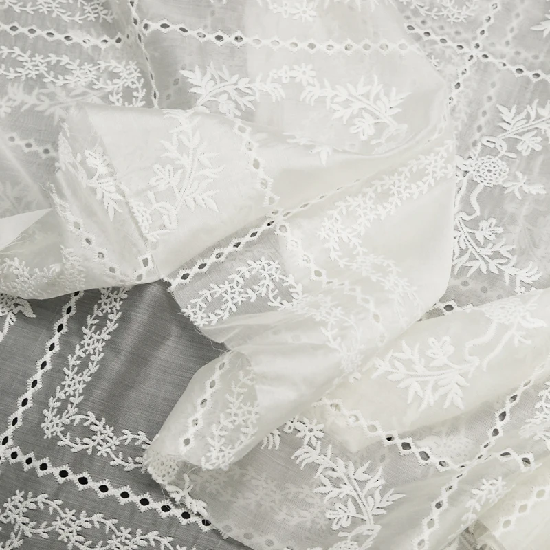 Hollow bunga bordir kain untuk - Summer Gauze Clothing ulasan dan harga