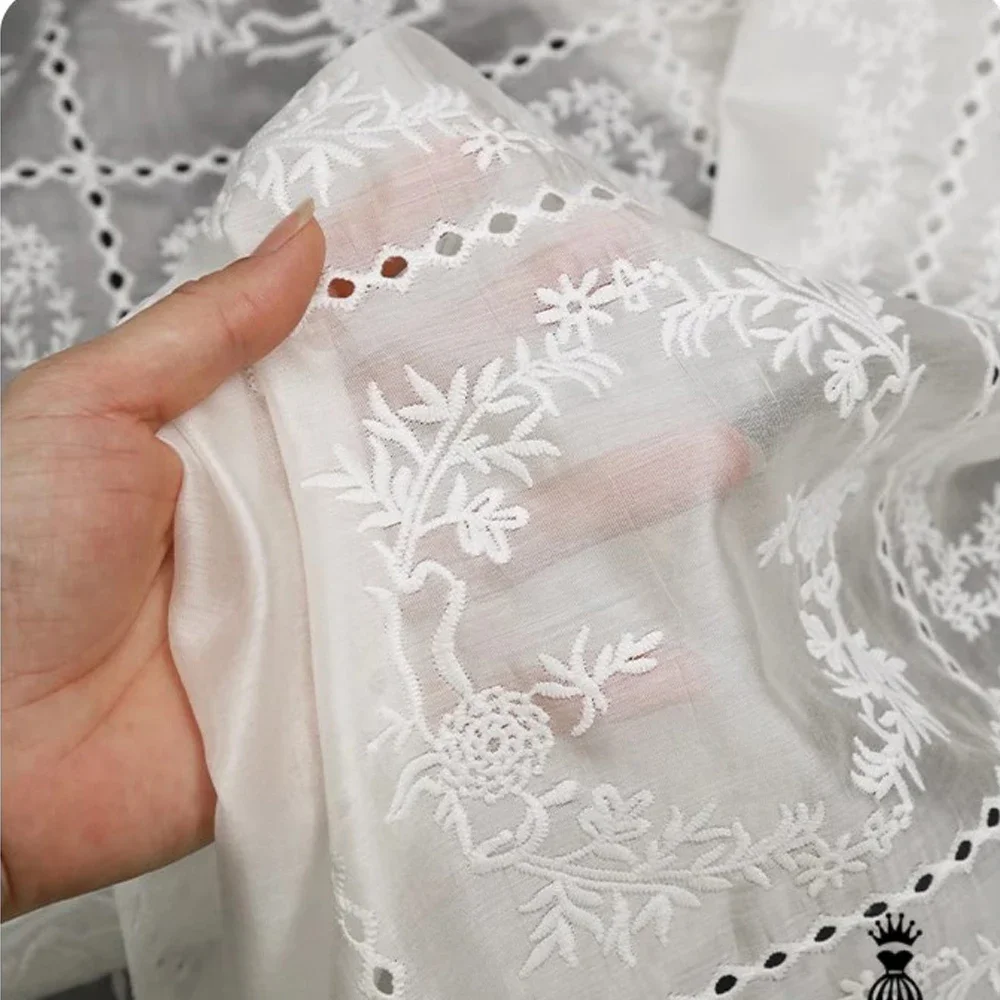 Hollow bunga bordir kain untuk - Summer Gauze Clothing ulasan dan harga