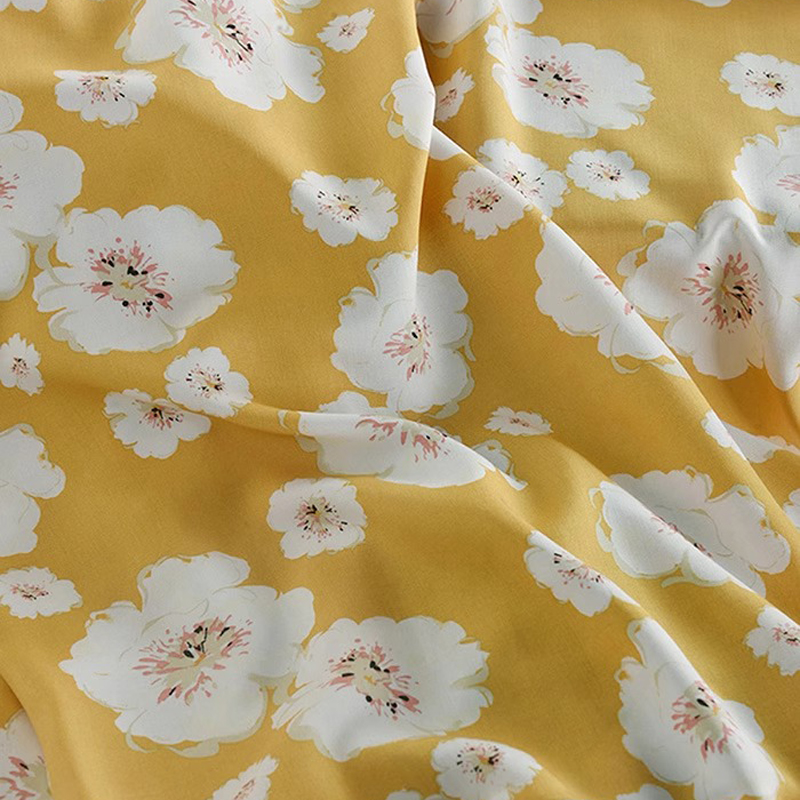 Bunga putih dicetak pada indah - Soft Summer Yellow Clothing ulasan dan harga